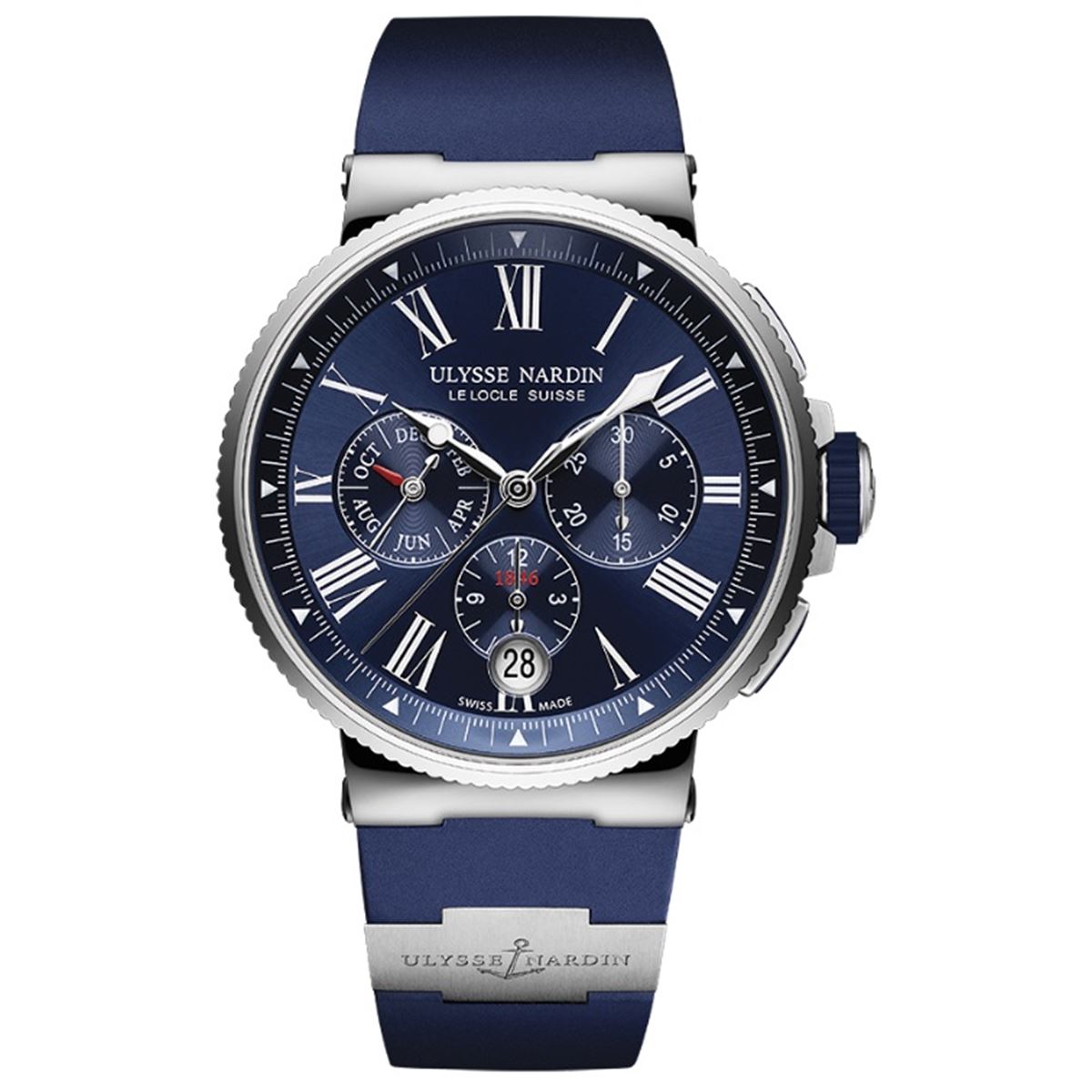  Marıne Chronograph Staınless Steel Automatıc Blue Dıal 